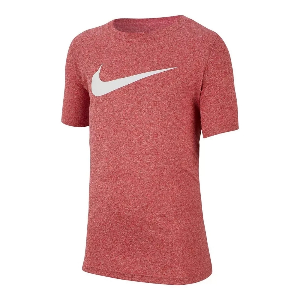 EUC Nike Youth Heather Red Tee with White Logo Size Large (RN 56323)